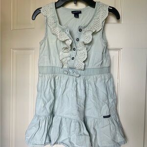Calvin Klein Jeans Chambray Dress with Eyelet Ruffles
